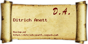 Ditrich Anett névjegykártya