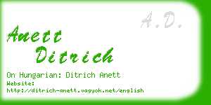 anett ditrich business card